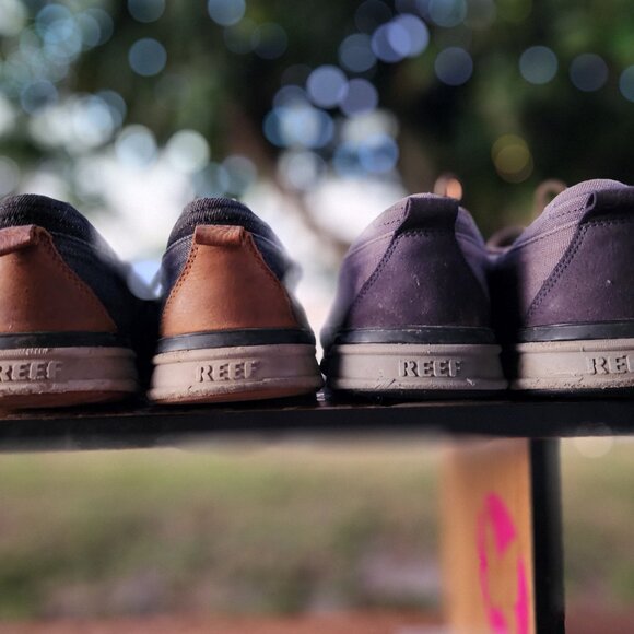 Reef Boat Loafer Slip-On Tie Cushion Shoes 2 pairs M11- DARK BLUE + GRAY - Picture 2 of 10